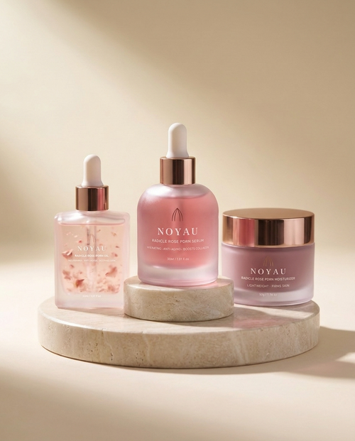 NOYAU Radicle Rose PDRN Collection — Full Set, Serum, Oil, and Cream together